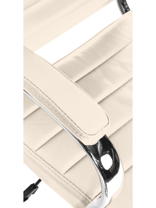 Scaun de birou Mollis piele naturala, crem