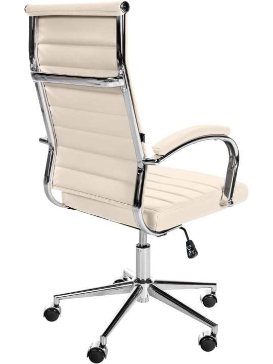 Scaun de birou Mollis piele naturala, crem