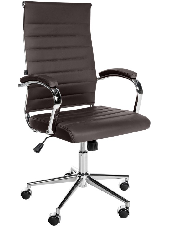 Scaun de birou Mollis piele naturala, cafea
