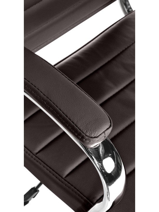 Scaun de birou Mollis piele naturala, cafea