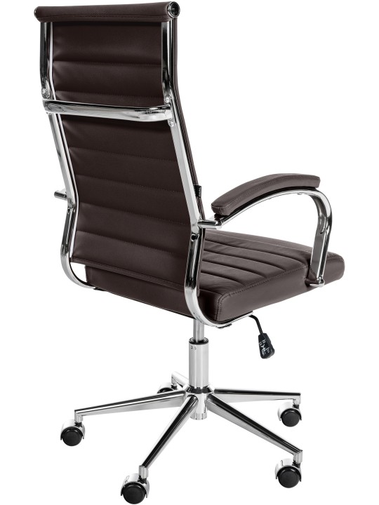 Scaun de birou Mollis piele naturala, cafea