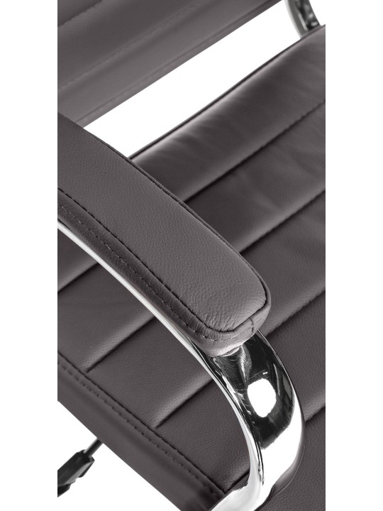 Scaun de birou Mollis piele naturala, gri