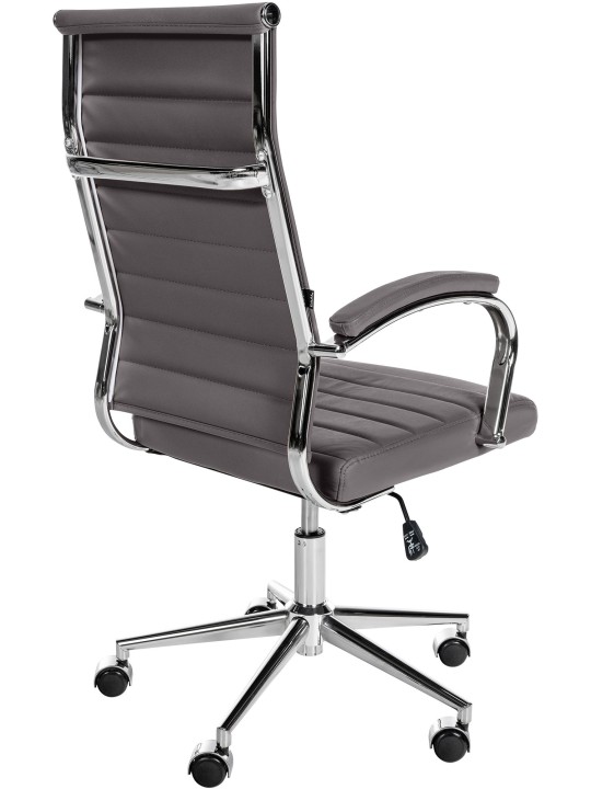 Scaun de birou Mollis piele naturala, gri