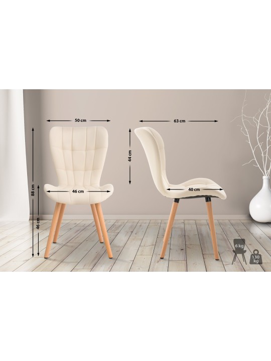 Scaun Elda PU natura, crem