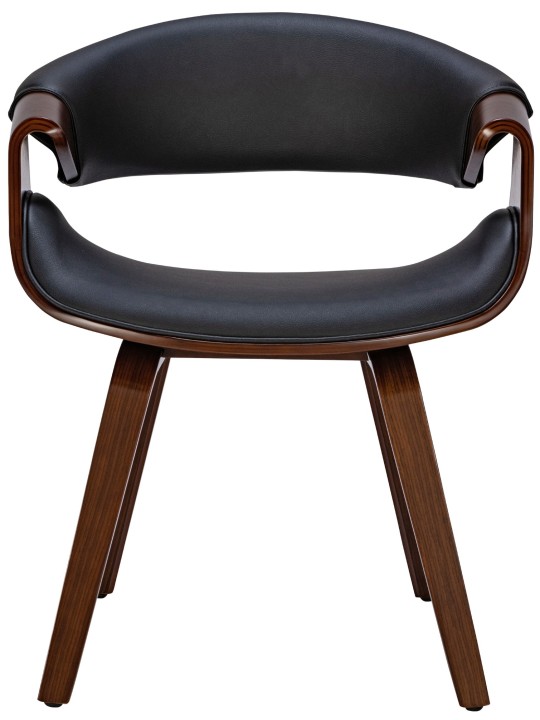 Set 2 scaune de sufragerie Foley imitatie piele, nuc/negru Set 2 scaune de sufragerie Foley imitatie piele, nuc/negru