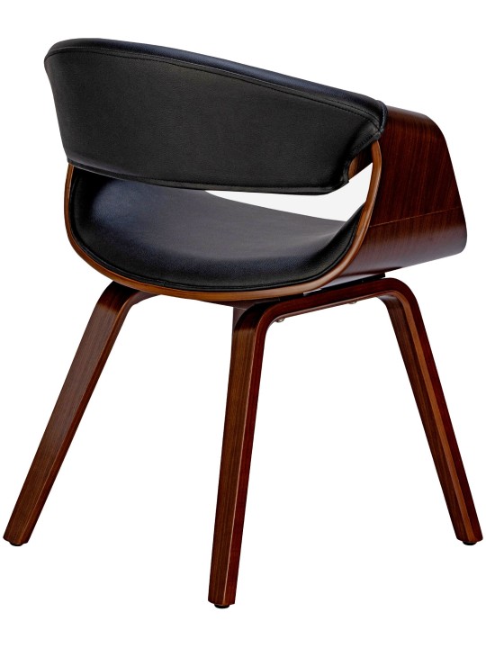 Set 2 scaune de sufragerie Foley imitatie piele, nuc/negru Set 2 scaune de sufragerie Foley imitatie piele, nuc/negru