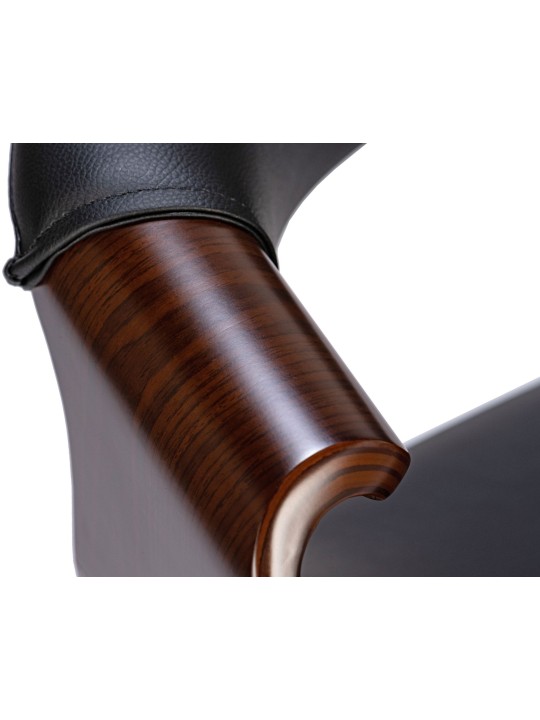 Set 2 scaune de sufragerie Foley imitatie piele, nuc/negru Set 2 scaune de sufragerie Foley imitatie piele, nuc/negru