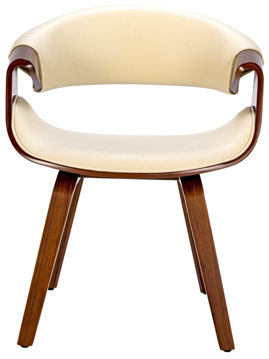 Set 2 scaune de sufragerie Foley imitatie piele, nuc/crem Set 2 scaune de sufragerie Foley imitatie piele, nuc/crem