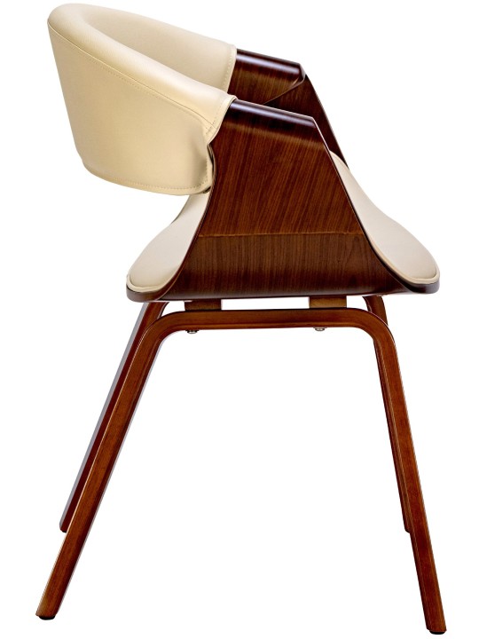 Set 2 scaune de sufragerie Foley imitatie piele, nuc/crem Set 2 scaune de sufragerie Foley imitatie piele, nuc/crem