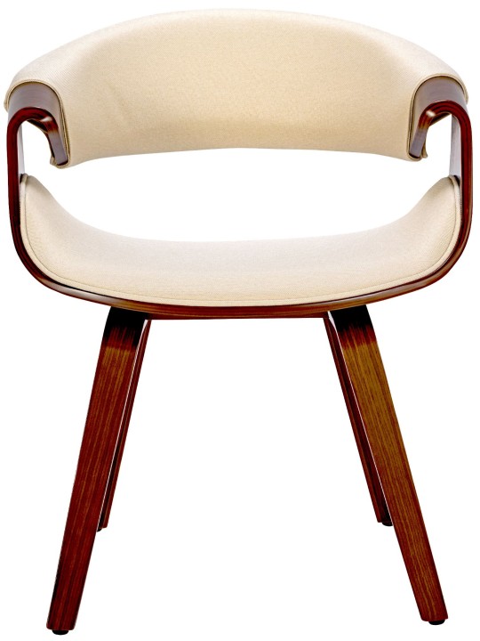 Set 2 scaune de sufragerie Foley Fabric, nuc/crem