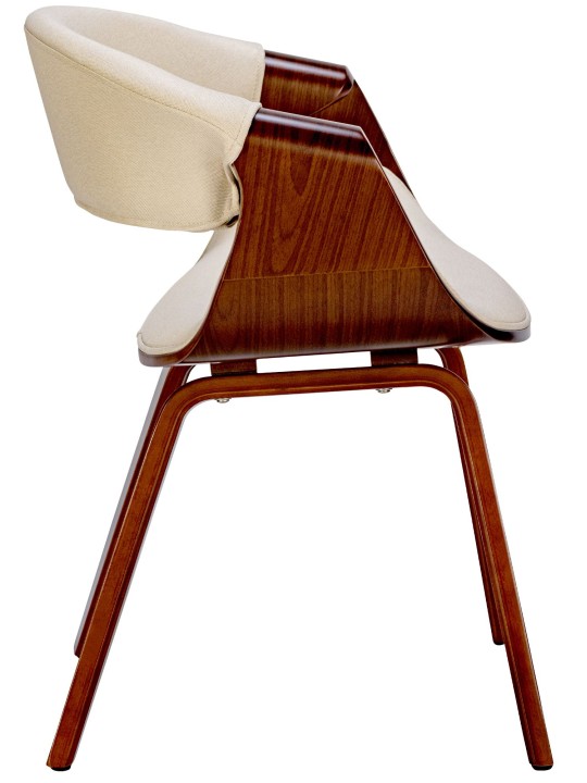 Set 2 scaune de sufragerie Foley Fabric, nuc/crem