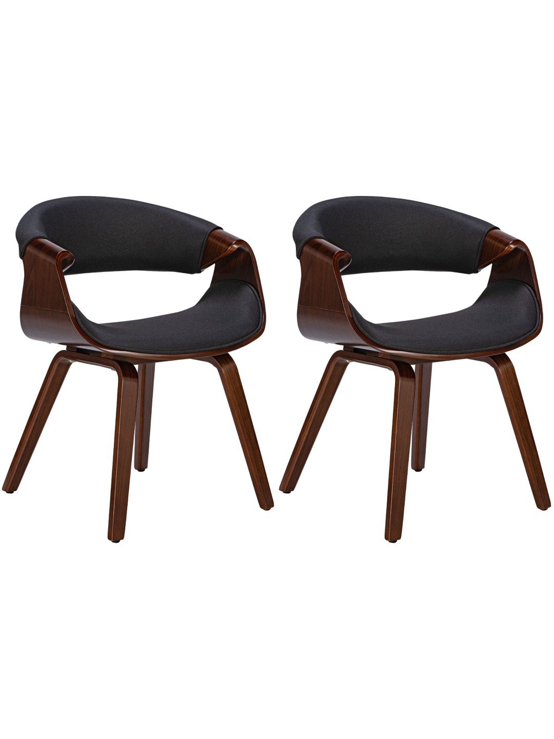 Set 2 scaune de sufragerie Foley Fabric, nuc/negru