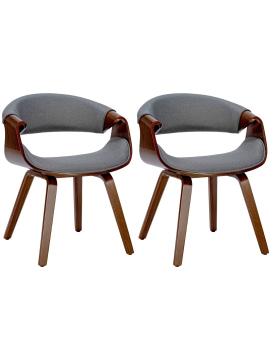 Set 2 scaune de sufragerie Foley Fabric, nuc/gri Set 2 scaune de sufragerie Foley Fabric, nuc/gri