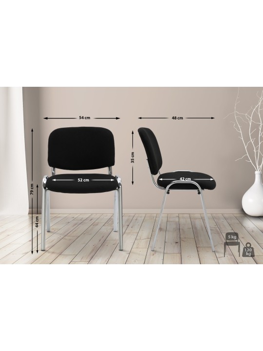 Scaun vizitator Ken C stofa, negru