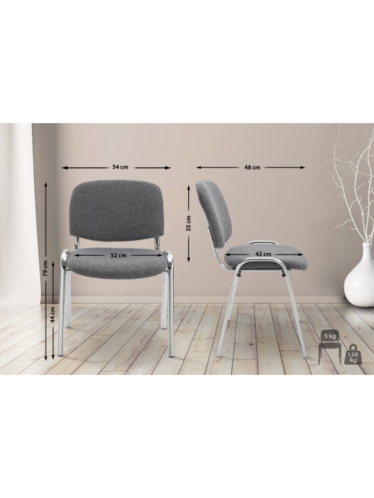 Scaun vizitator Ken C stofa, gri Scaun vizitator Ken C stofa, gri