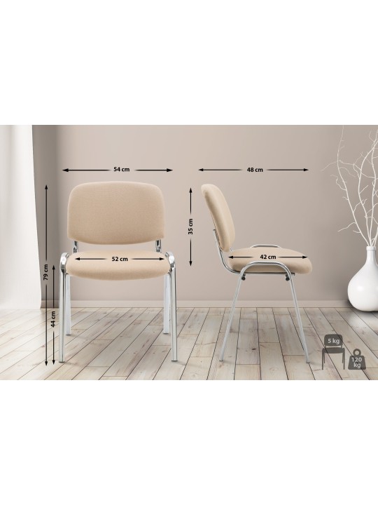 Scaun vizitator Ken C stofa, crem Scaun vizitator Ken C stofa, crem
