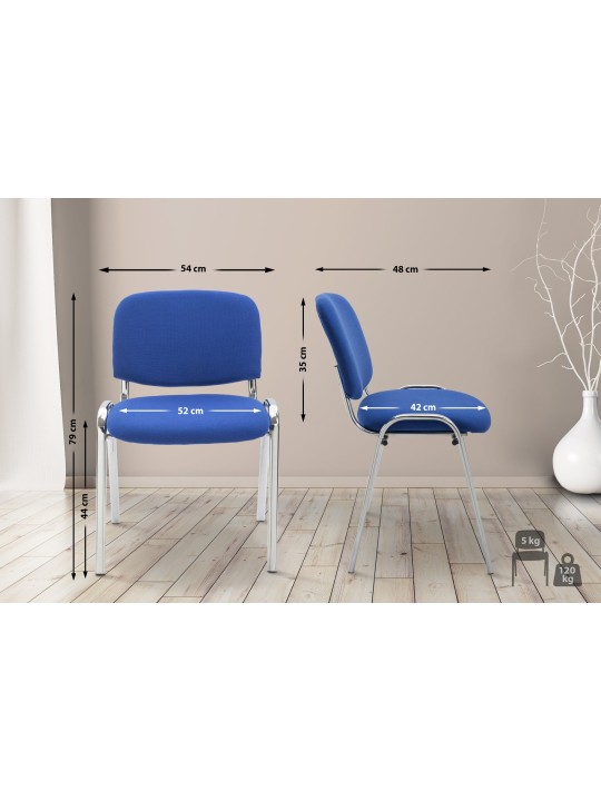 Scaun vizitator Ken C stofa, albastru