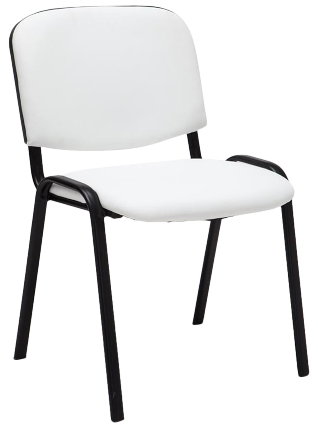 Scaun vizitator Ken imitatie de piele, alb