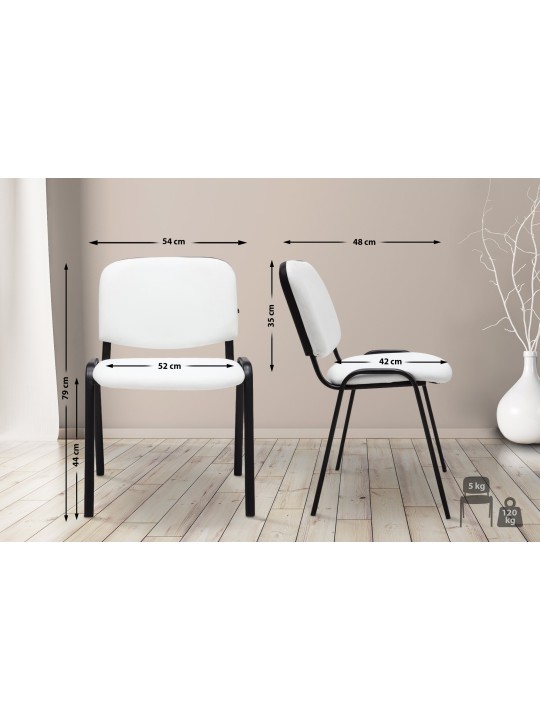 Scaun vizitator Ken imitatie de piele, alb Scaun vizitator Ken imitatie de piele, alb