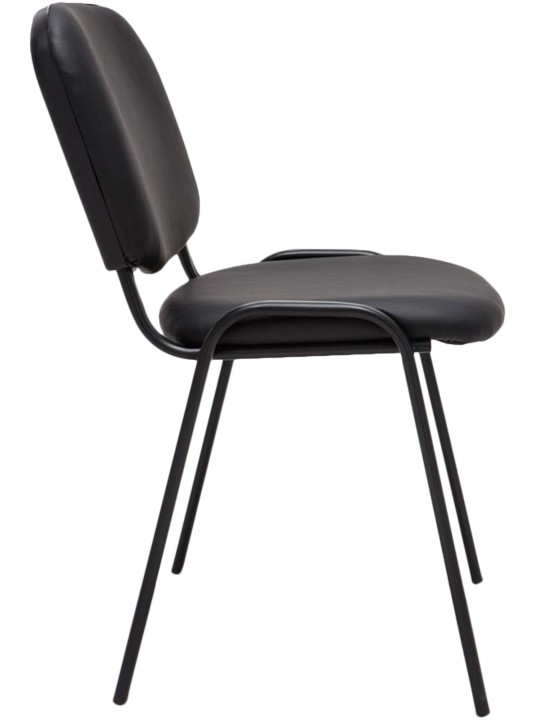 Scaun vizitator Ken imitatie de piele, negru