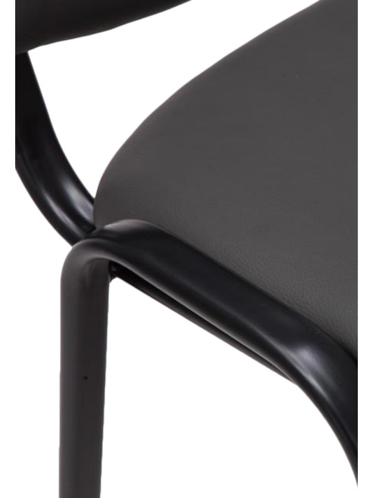 Scaun vizitator Ken imitatie de piele, gri