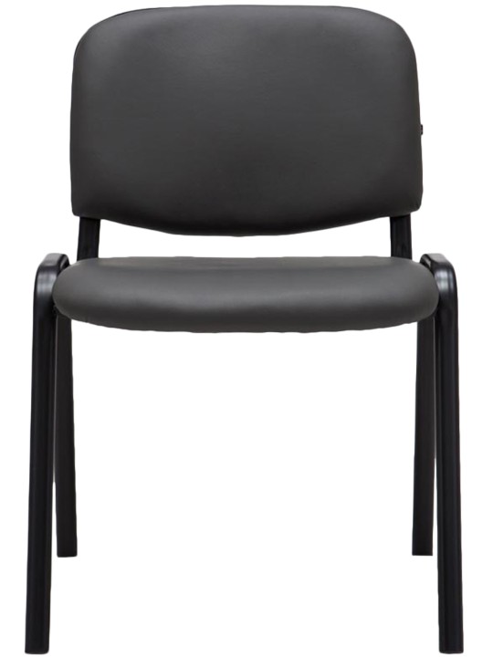 Scaun vizitator Ken imitatie de piele, gri