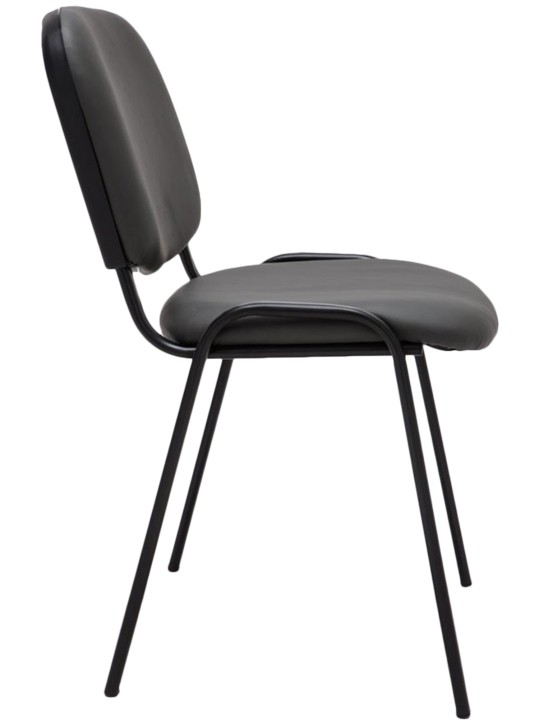 Scaun vizitator Ken imitatie de piele, gri