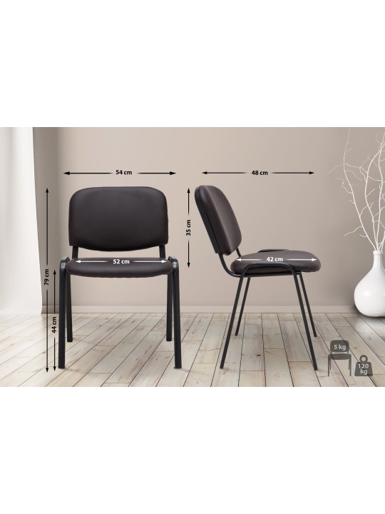 Scaun vizitator Ken imitatie de piele, maro