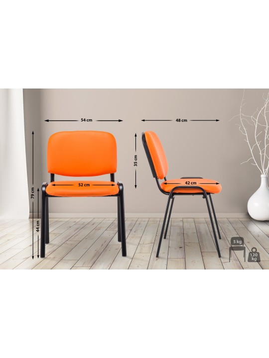 Scaun vizitator Ken imitatie de piele, portocaliu