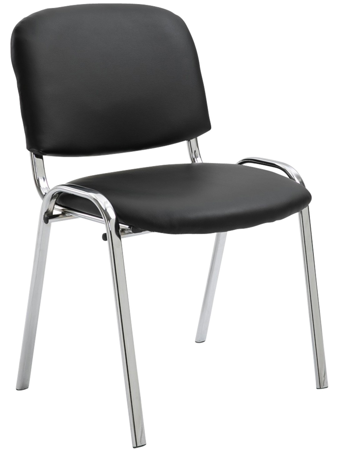 Scaun vizitator Ken C imitatie piele, negru