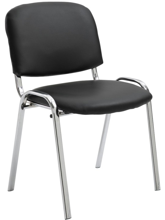 Scaun vizitator Ken C imitatie piele, negru