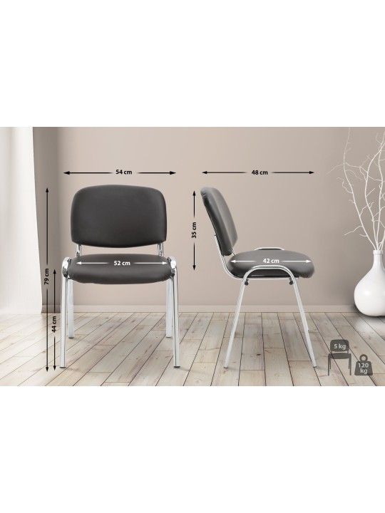 Scaun vizitator Ken C imitatie piele, maro