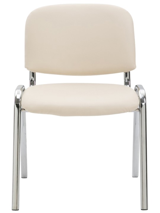 Scaun vizitator Ken C imitatie piele, crem