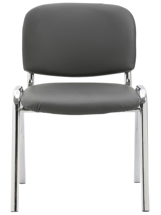 Scaun vizitator Ken C imitatie piele, gri