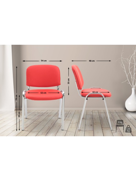 Scaun vizitator Ken C imitatie piele, roșu Scaun vizitator Ken C imitatie piele, roșu