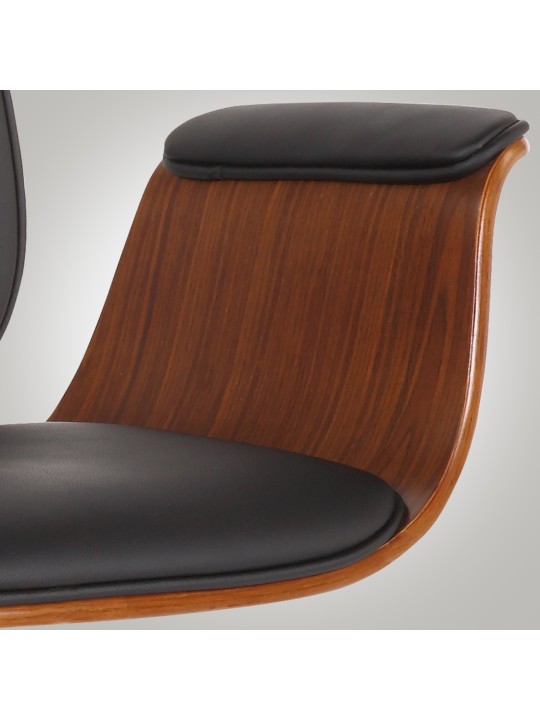 Scaun de birou Kemberg piele artificiala, nuc/negru