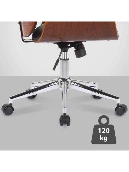 Scaun de birou Kemberg piele artificiala, nuc/negru