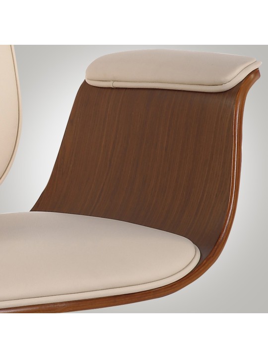 Scaun de birou Kemberg piele artificiala, nuc/crem