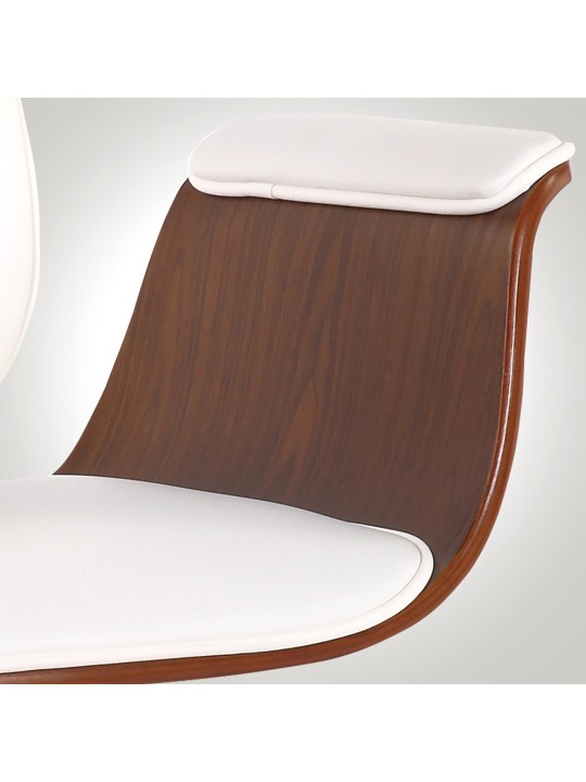 Scaun de birou Kemberg piele artificiala, nuc/alb