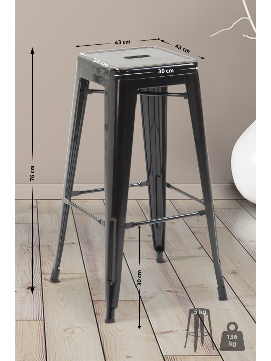 Scaun de bar Joshua V2, negru