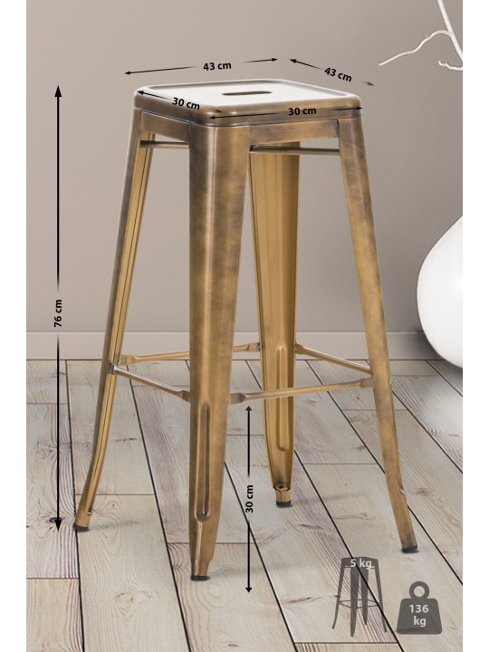 Scaun de bar Joshua V2, auriu