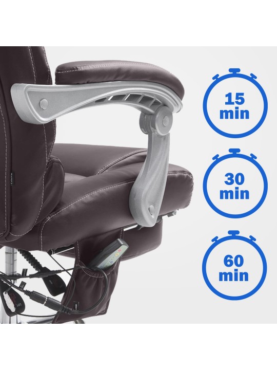 Scaun de birou Pacific cu functie de masaj V2, maro