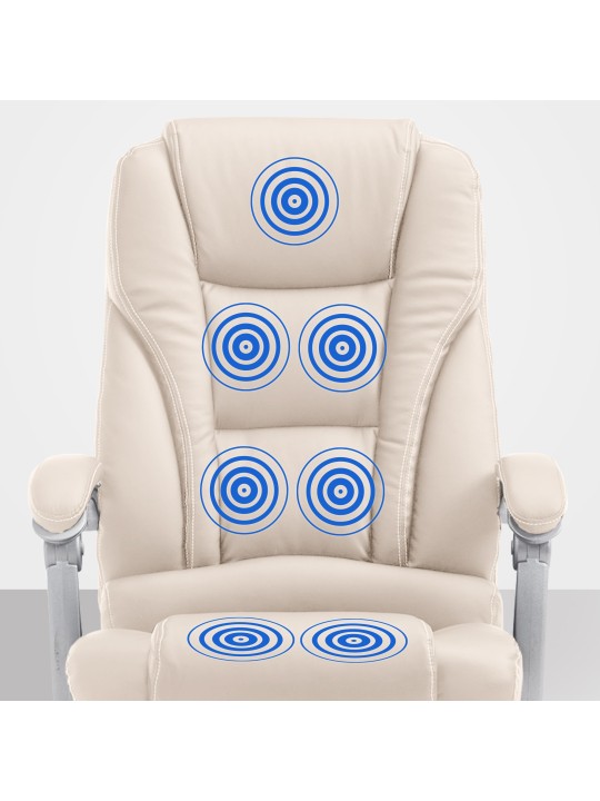 Scaun de birou Pacific cu functie de masaj V2, crem