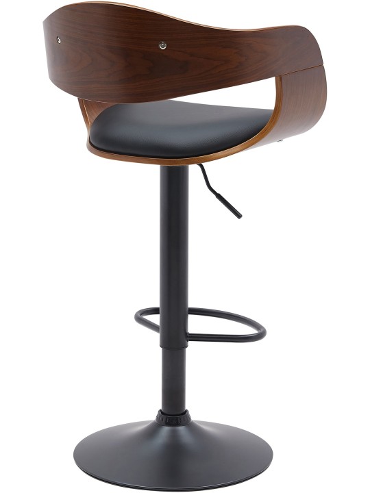 Set 2 taburete de bar Kingston B imitatie piele, nuc/negru