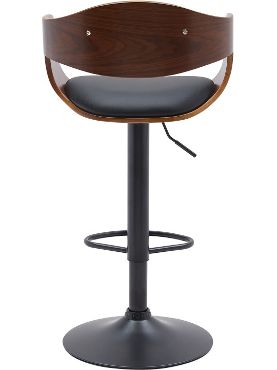 Set 2 taburete de bar Kingston B imitatie piele, nuc/negru