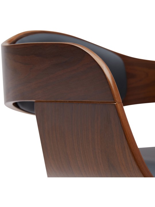 Set 2 taburete de bar Kingston B imitatie piele, nuc/negru