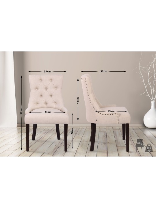 Scaun de sufragerie Aberdeen stofa antic, crem Scaun de sufragerie Aberdeen stofa antic, crem