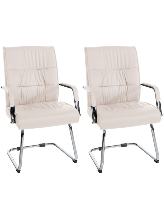 Set 2 scaune vizitator Sievert, crem