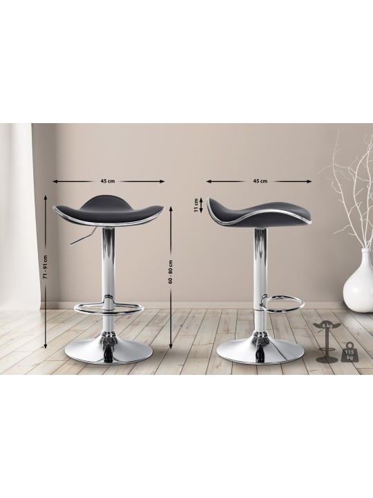 Scaun de bar Shanghai imitatie piele C, negru Scaun de bar Shanghai imitatie piele C, negru