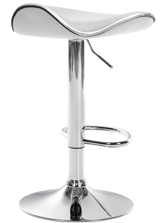 Scaun de bar Shanghai imitatie de piele C, alb